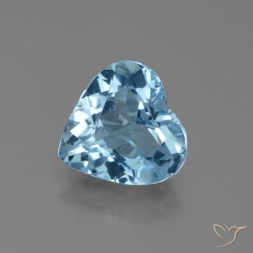 2.56ct 자연스러운 스위스 블루 황옥, 마음, VS