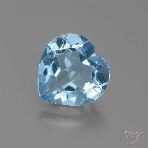 2.74ct 자연스러운 하늘색 황옥, 마음, VVS