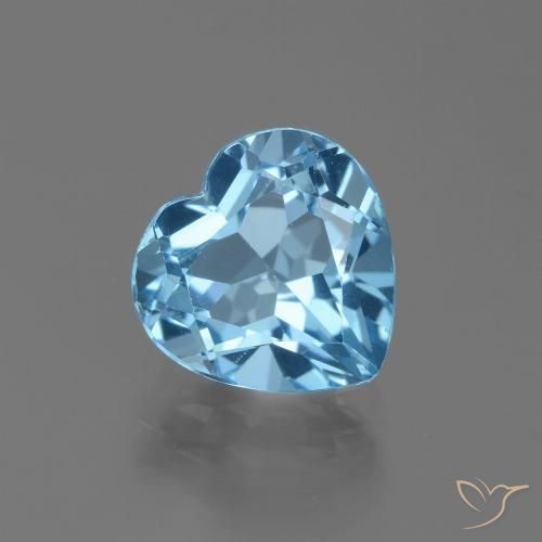 3.07ct 자연스러운 하늘색 황옥, 마음, VVS