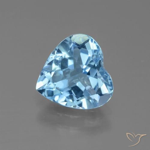2.73ct 자연스러운 하늘색 황옥, 마음, VVS