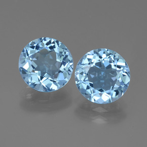 6.75캐럿 천연 마야 블루 토파즈 보석, 라운드 컷, 9.30 mm, VVS-VS
