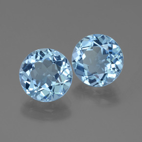 6.75캐럿 천연 마야 블루 토파즈 보석, 라운드 컷, 9.30 mm, VVS-VS