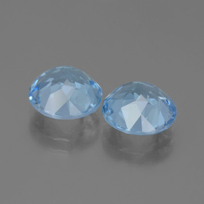 6.75캐럿 천연 마야 블루 토파즈 보석, 라운드 컷, 9.30 mm, VVS-VS
