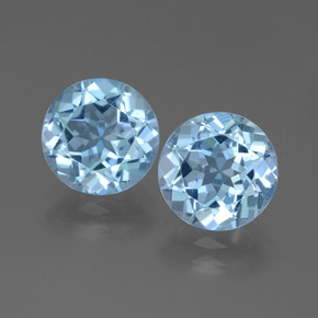6.28캐럿 천연 스위스 블루 토파즈 보석, 라운드 컷, 9.18 mm, VVS-VS
