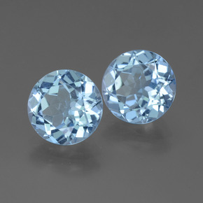 6.28캐럿 천연 스위스 블루 토파즈 보석, 라운드 컷, 9.18 mm, VVS-VS