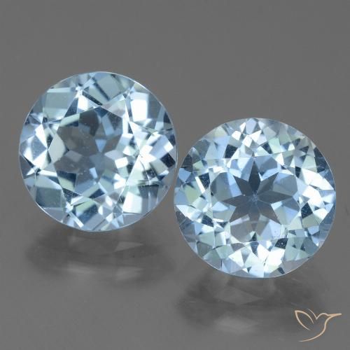6.27캐럿 천연 스위스 블루 토파즈 보석, 라운드 컷, 9.21 mm, VVS-VS
