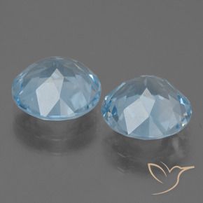 6.27캐럿 천연 스위스 블루 토파즈 보석, 라운드 컷, 9.21 mm, VVS-VS
