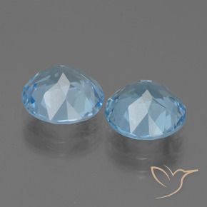 6.42캐럿 천연 스카이 블루 토파즈 보석, 라운드 컷, 9.12 mm, VVS