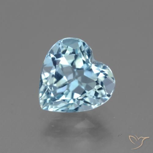 2.83ct 자연스러운 하늘색 황옥, 마음, VVS