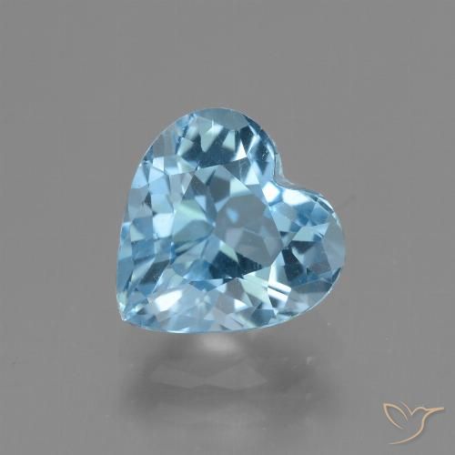 3.22ct 자연스러운 스위스 블루 황옥, 마음, VVS