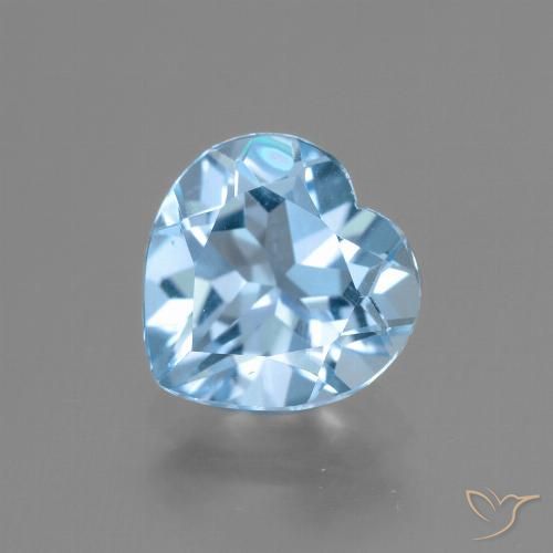 2.90ct 자연스러운 하늘색 황옥, 마음, VVS