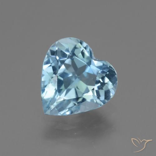 2.91ct 자연스러운 하늘색 황옥, 마음, VVS