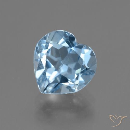 3.03ct 자연스러운 하늘색 황옥, 마음, VVS