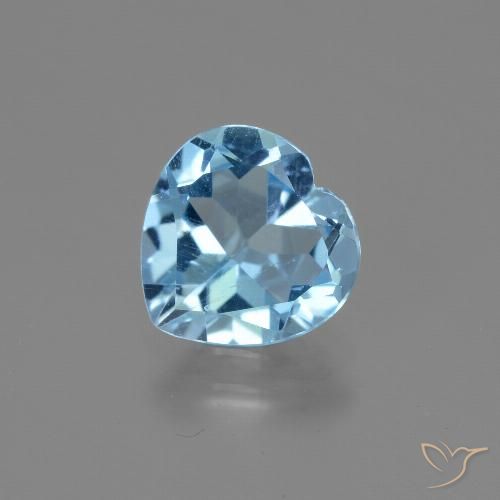 2.84ct 자연스러운 하늘색 황옥, 마음, VS