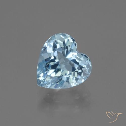 3.18ct 자연스러운 하늘색 황옥, 마음, VVS