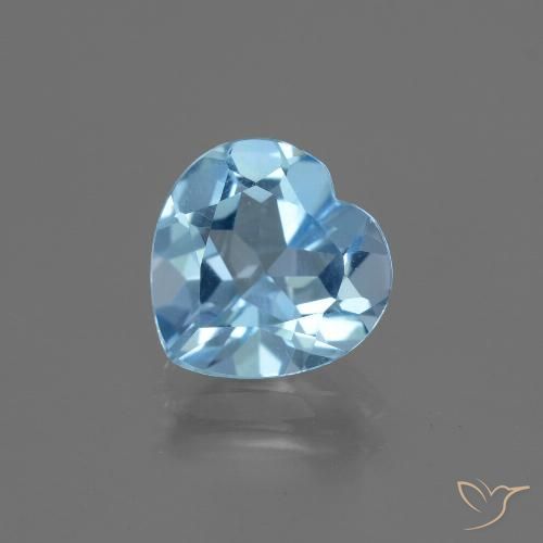 2.74ct 자연스러운 하늘색 황옥, 마음, VVS