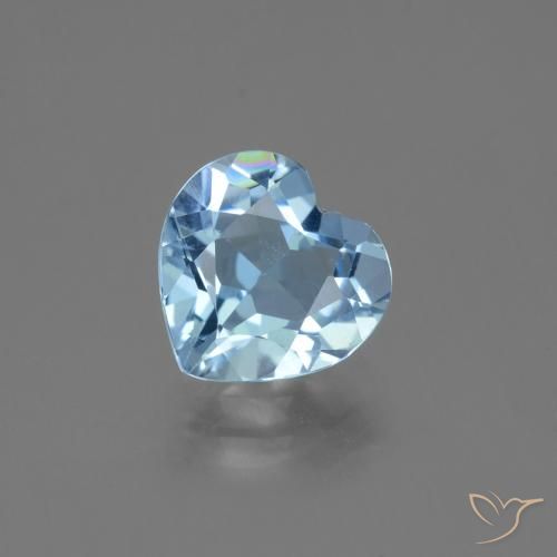 2.53ct 자연스러운 스위스 블루 황옥, 마음, VVS