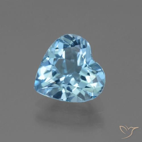 2.44ct 자연스러운 하늘색 황옥, 마음, VVS
