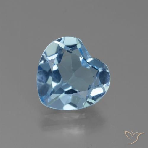 2.58ct 자연스러운 스위스 블루 황옥, 마음, VVS