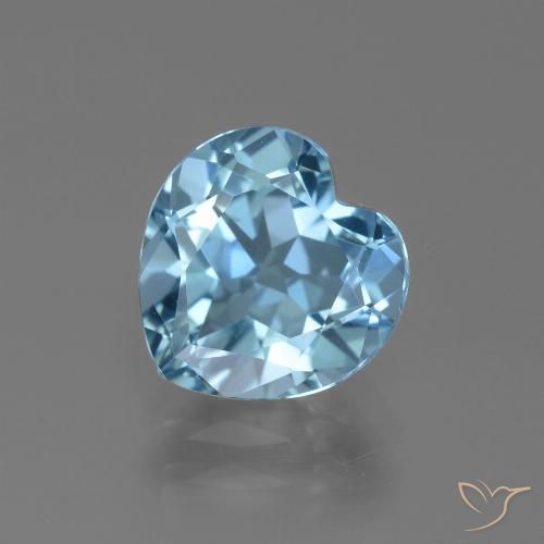 3.11ct 자연스러운 하늘색 황옥, 마음, VVS