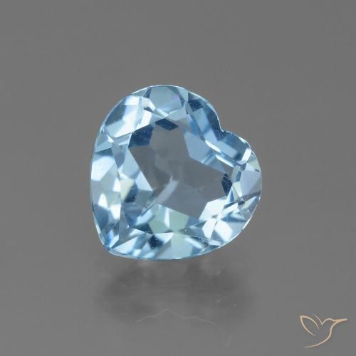 2.72ct 자연스러운 하늘색 황옥, 마음, VVS