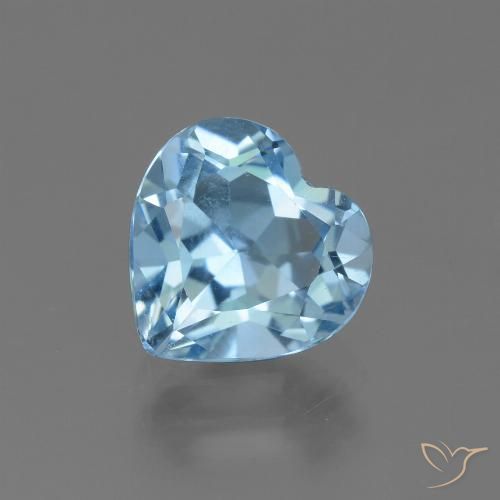 3.08ct 자연스러운 하늘색 황옥, 마음, VVS