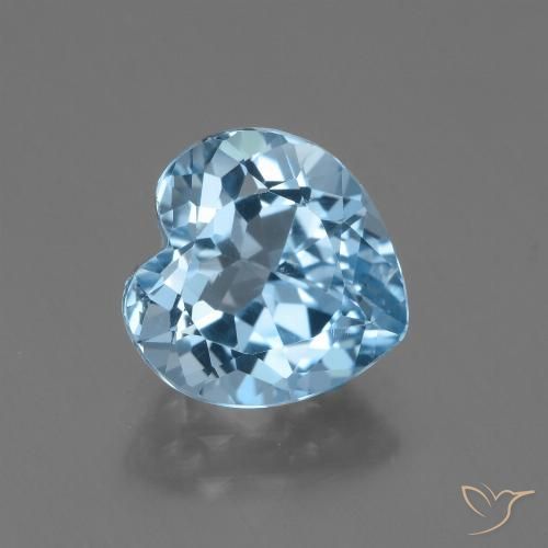 3.19ct 자연스러운 하늘색 황옥, 마음, VVS
