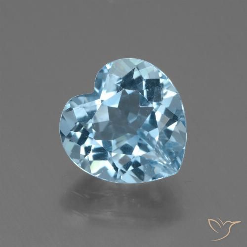 3.11ct 자연스러운 스위스 블루 황옥, 마음, VVS
