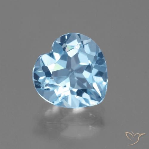 3.01ct 자연스러운 하늘색 황옥, 마음, VVS