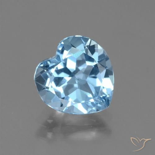 2.94ct 자연스러운 하늘색 황옥, 마음, VVS