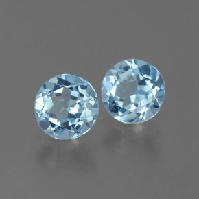 1.97캐럿 천연 스위스 블루 토파즈 보석, 라운드 컷, 6.04 mm, VVS-VS