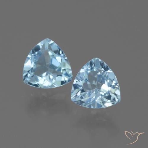 2.75ctw 자연스러운 하늘색 황옥, 일조, VVS-VS