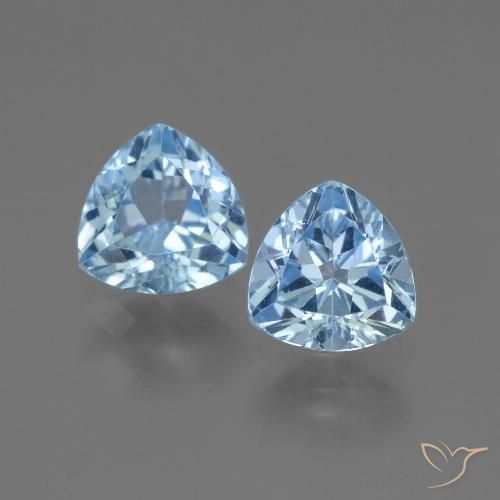 2.85ctw 자연스러운 하늘색 황옥, 일조, VVS-VS