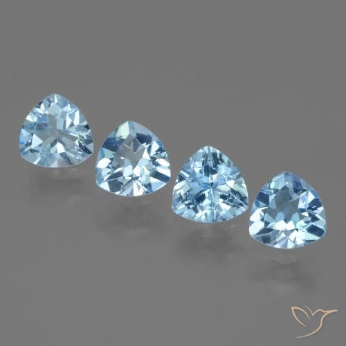 4.98ctw 자연스러운 하늘색 황옥, 일조, VVS-VS