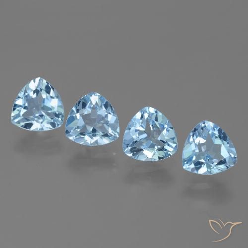 5.73ctw 자연스러운 하늘색 황옥, 일조, VVS-VS