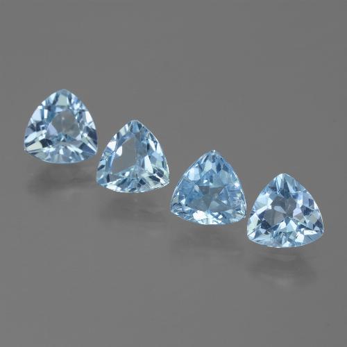 5.34캐럿 천연 스카이 블루 토파즈 보석, 트릴리언, 7×7 mm, VVS-VS