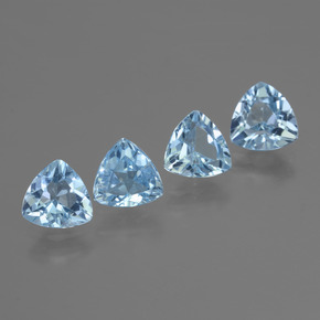5.34캐럿 천연 스카이 블루 토파즈 보석, 트릴리언, 7×7 mm, VVS-VS