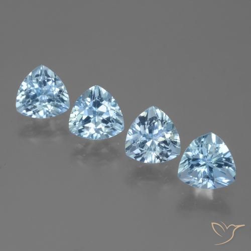 5.96ctw 자연스러운 하늘색 황옥, 일조, VVS-VS