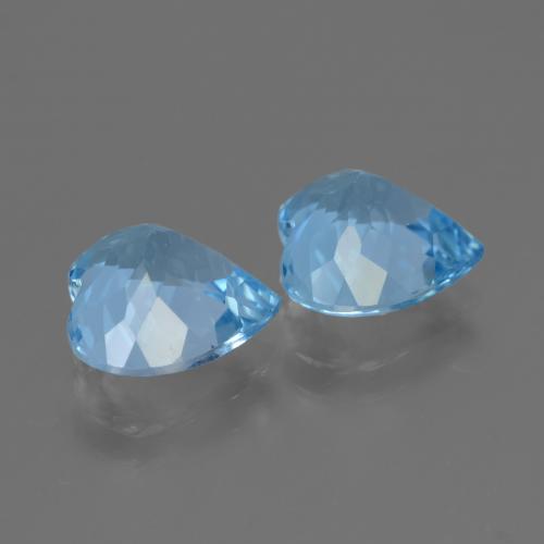 5.98캐럿 천연 스위스 블루 토파즈 보석, 하트 모양, 9.1×9.1 mm, VVS
