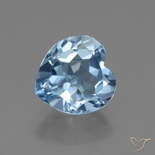 2.92ct 자연스러운 하늘색 황옥, 마음, VVS