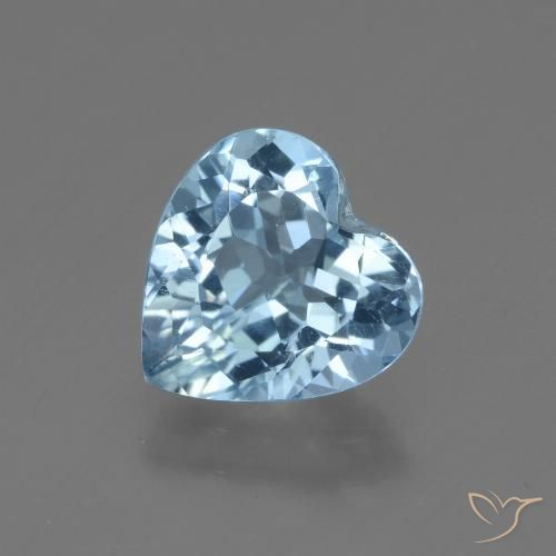 2.66ct 자연스러운 하늘색 황옥, 마음, VVS