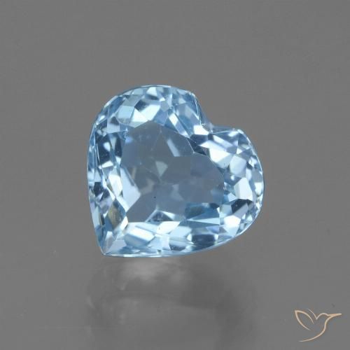 3.28ct 자연스러운 스위스 블루 황옥, 마음, VVS-VS