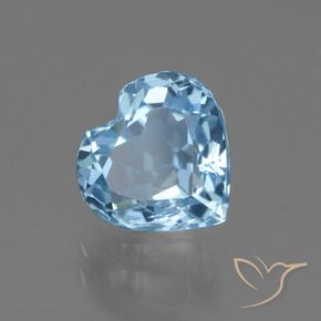 3.28캐럿 천연 스위스 블루 황옥, 하트 모양, VVS-VS