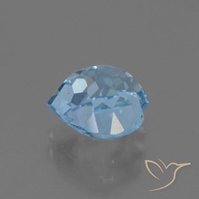 3.28캐럿 천연 스위스 블루 황옥, 하트 모양, VVS-VS