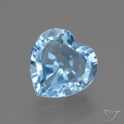 2.88ct 자연스러운 하늘색 황옥, 마음, VVS