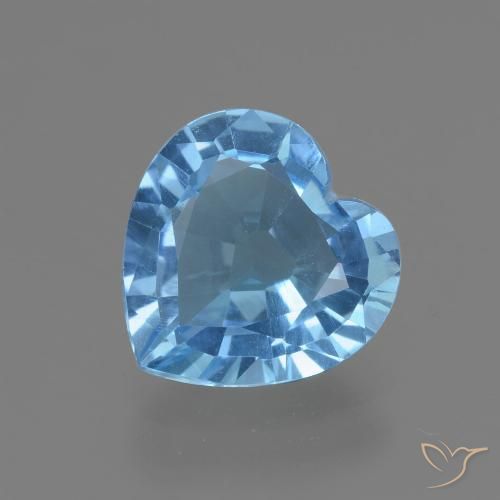 2.63ct 자연스러운 스위스 블루 황옥, 마음, VVS