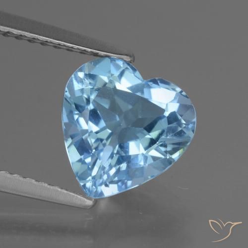 2.83ct 자연스러운 스위스 블루 황옥, 마음, VS