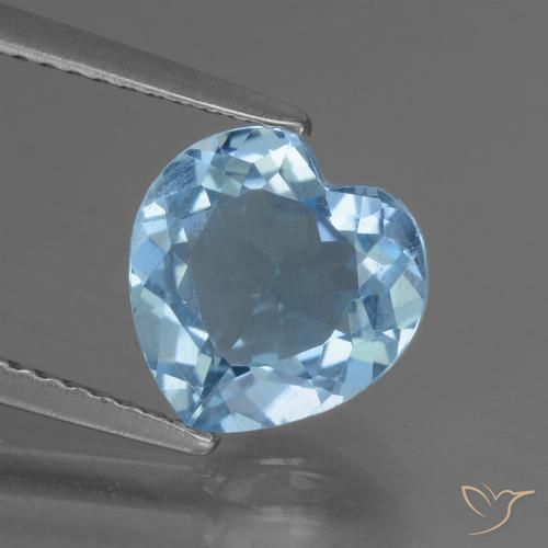 2.70ct 자연스러운 스위스 블루 황옥, 마음, VVS-VS