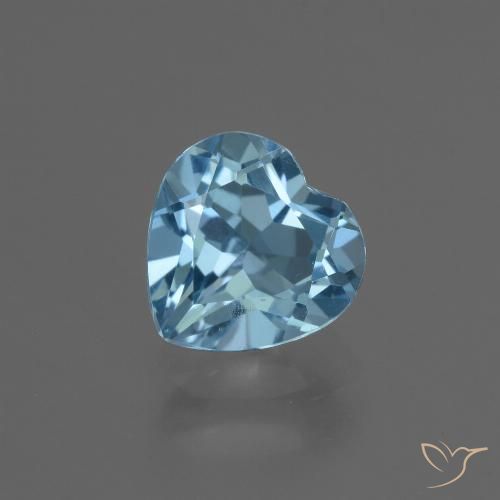 3.14ct 자연스러운 스위스 블루 황옥, 마음, VVS