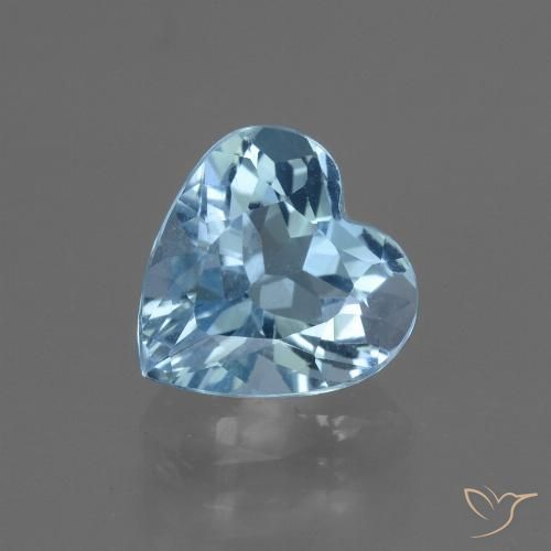 3.15ct 자연스러운 하늘색 황옥, 마음, VVS-VS